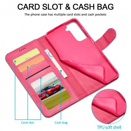 Cover Samsung Galaxy S21 5G LC.IMEEKE Effet Cuir