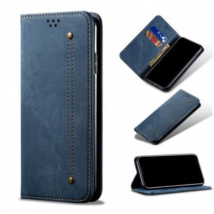 Flip Cover Samsung Galaxy A72 5G Tissu Jeans