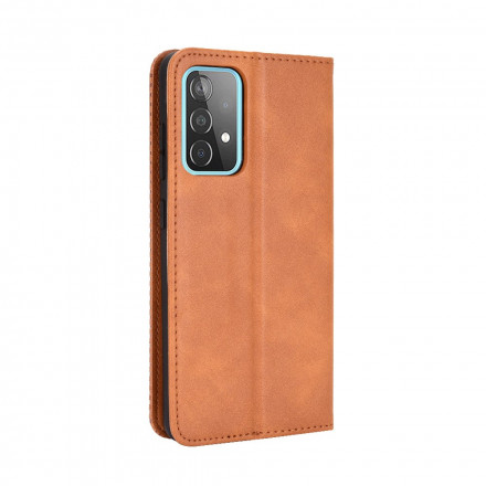 Flip Cover Samsung Galaxy A72 5G Leather Effect Vintage Styled