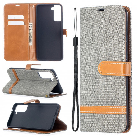 Samsung Galaxy S21 Plus 5G Case Fabric and Leather effect with strap