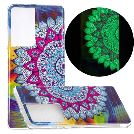 Samsung Galaxy S21 Ultra 5G Mandala Colorful Fluorescent Case