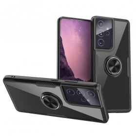 Samsung Galaxy S21 Ultra 5G Carbon Fiber Metal Ring Case