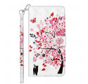 Cover Samsung Galaxy MA32 5G Light Spot Arbre Rose