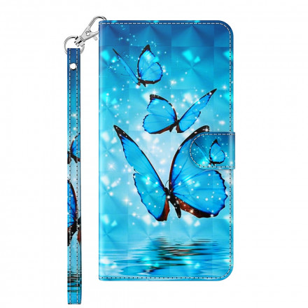 Cover Samsung Galaxy A32 5G Light Spot Papillons Bleus Volants