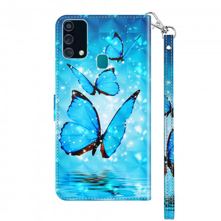 Cover Samsung Galaxy A32 5G Light Spot Papillons Bleus Volants