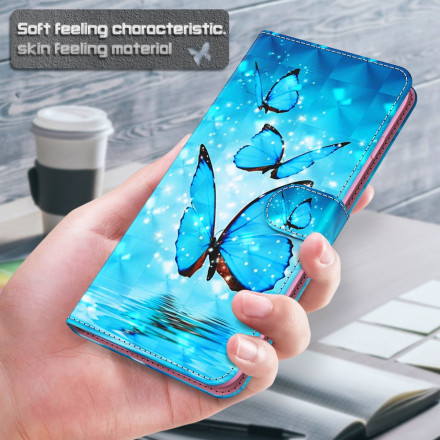 Cover Samsung Galaxy A32 5G Light Spot Papillons Bleus Volants