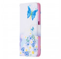 Samsung Galaxy A32 5G Case Painted Butterflies and Flowers