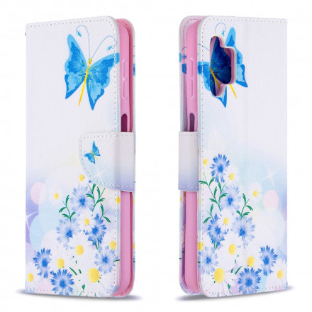 Samsung Galaxy A32 5G Case Painted Butterflies and Flowers