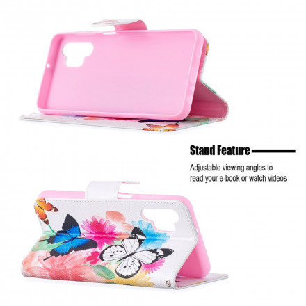 Samsung Galaxy A32 5G Case Painted Butterflies and Flowers