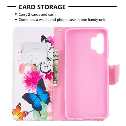 Samsung Galaxy A32 5G Case Painted Butterflies and Flowers