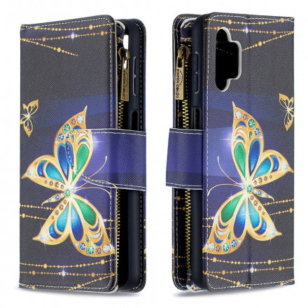 Case Samsung Galaxy A32 5G Zipped Pocket Butterflies Art