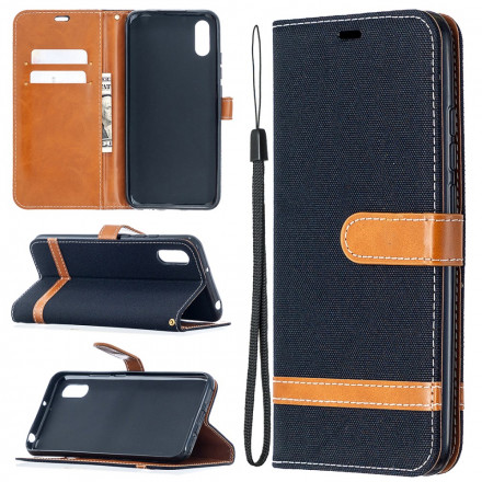 Xiaomi Redmi 9A Fabric and Leather effect case with strap