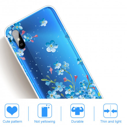 Xiaomi Redmi 9A Blue Flowers Case
