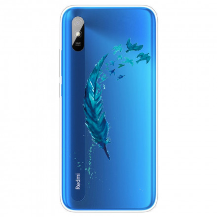 Xiaomi Redmi 9A Beautiful Blue Feather Case