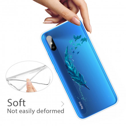 Xiaomi Redmi 9A Beautiful Blue Feather Case