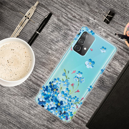 Case Samsung Galaxy A32 5G Blue Flowers