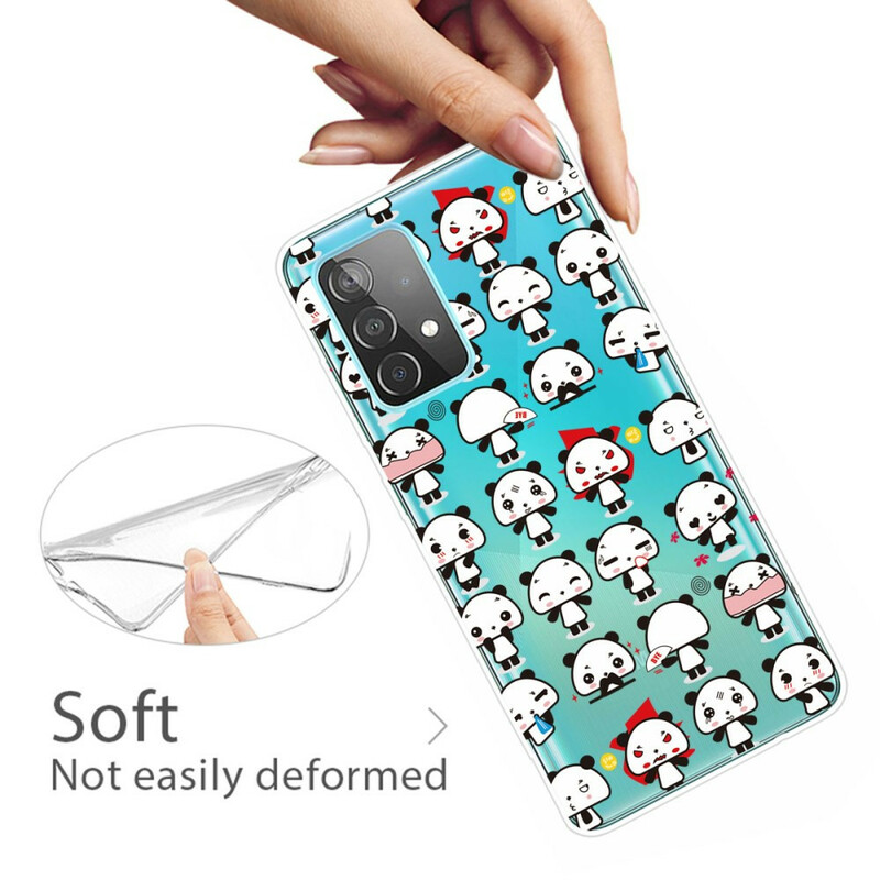 Case Samsung Galaxy A32 5G Transparent Funny Pandas
