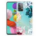 Samsung Galaxy A32 5G Transparent Watercolor Flower Case