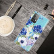 Samsung Galaxy A52 5G Transparent Watercolor Blue Flowers Case