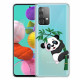 Samsung Galaxy A52 5G Transparent Panda Cover On Bamboo