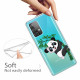 Samsung Galaxy A52 5G Transparent Panda Cover On Bamboo