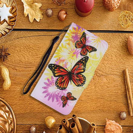 Samsung Galaxy A32 5G Case Butterflies and Summer Flowers