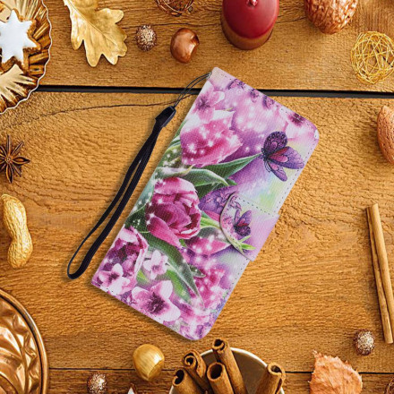 Samsung Galaxy A32 5G Case Butterflies and Tulips