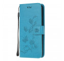 Case Samsung Galaxy A32 5G Butterflies and Flowers with Strap