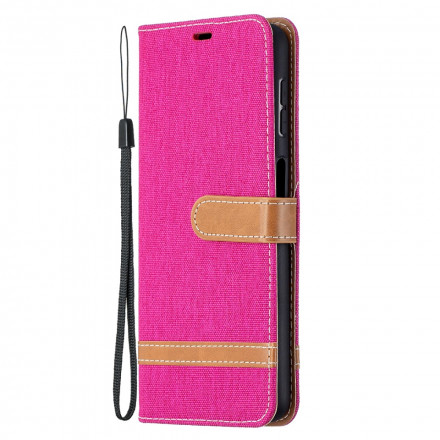 Case Samsung Galaxy A32 5G Fabric and Leather effect with strap