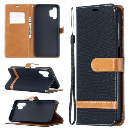 Case Samsung Galaxy A32 5G Fabric and Leather effect with strap