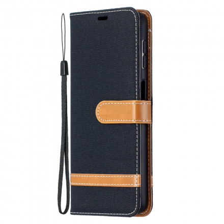 Case Samsung Galaxy A32 5G Fabric and Leather effect with strap