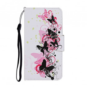 Case Samsung Galaxy A52 5G Butterflies and Strap