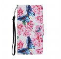Case Samsung Galaxy A52 5G Floral Butterflies Lanyard