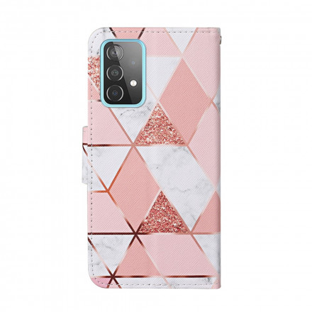 Samsung Galaxy A52 5G Marble and Glitter Case with Strap