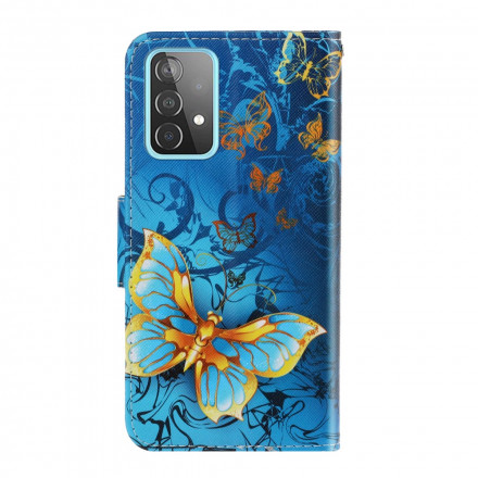 Case Samsung Galaxy A52 5G Variations Butterflies with Strap