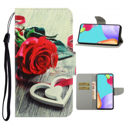 Case Samsung Galaxy A52 5G Colorful Flowers with Strap