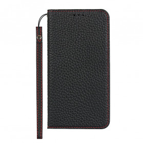Flip Cover Google Pixel 4a Genuine Leather Lychee Strap