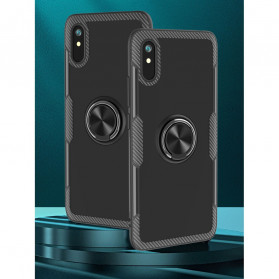 Xiaomi Redmi 9A Carbon Fiber Metal Ring Case