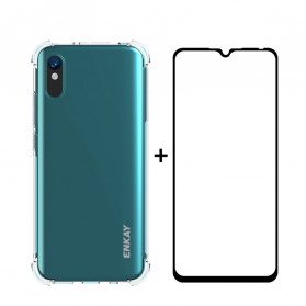 Xiaomi Redmi 9A Case Combo Case and Tempered Glass ENKAY Screen