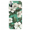 Xiaomi Redmi 9A Cover Painted White Flowers