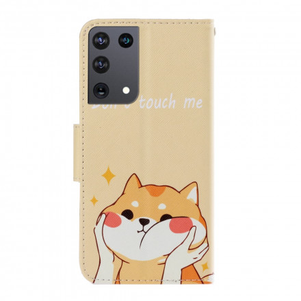 Case Samsung Galaxy S21 Ultra 5G Cat Don't Touch Me with Lanyard
