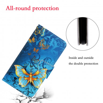 Case Samsung Galaxy S21 Ultra 5G Variations Butterflies with Strap