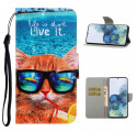 Samsung Galaxy S21 Ultra 5G Cat Live It Lanyard Case