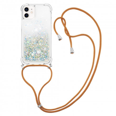 Case iPhone 12 Mini Glitter and Cord