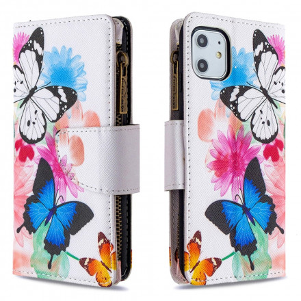 Case iPhone 11 Zipped Pocket Butterflies