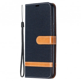 Xiaomi Redmi 9C Fabric and Leather effect case with strap