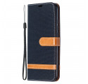 Xiaomi Redmi 9C Fabric and Leather effect case with strap