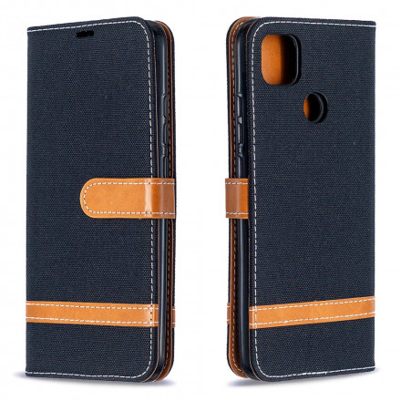 Xiaomi Redmi 9C Fabric and Leather effect case with strap