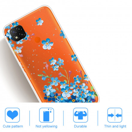 Xiaomi Redmi 9C Blue Flower Bouquet Case