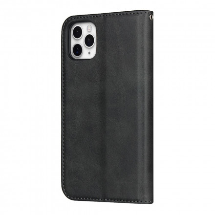 Flip Cover iPhone 11 Pro Leather Effect Two-tone with Strap
